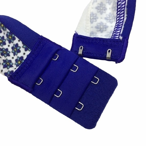 VICTORIA’S SECRET Bra Body By Victoria Push-Up Floral Flowers Blue White 36C - Picture 8 of 10